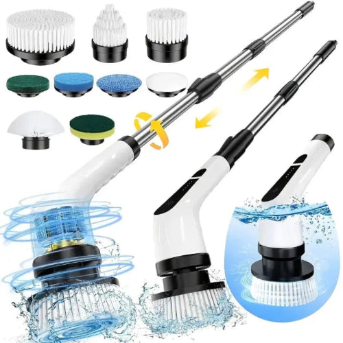 9-in-1 Electric Spin Scrubber, Full Body Extendable Handle